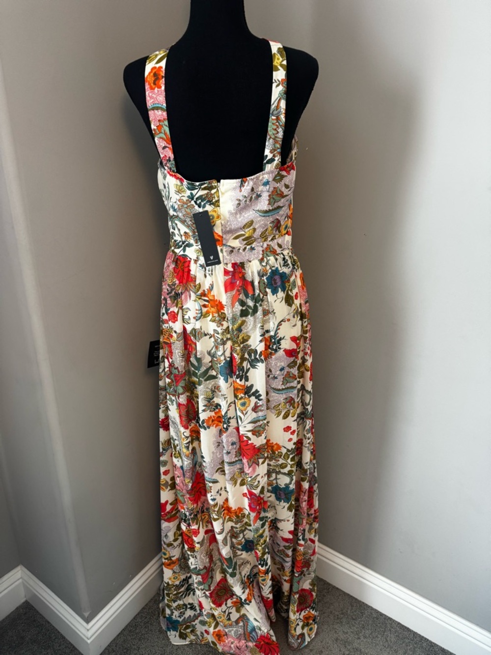 Lulu's White Floral Cross-Halter Maxi Dress - Picture 2 of 5